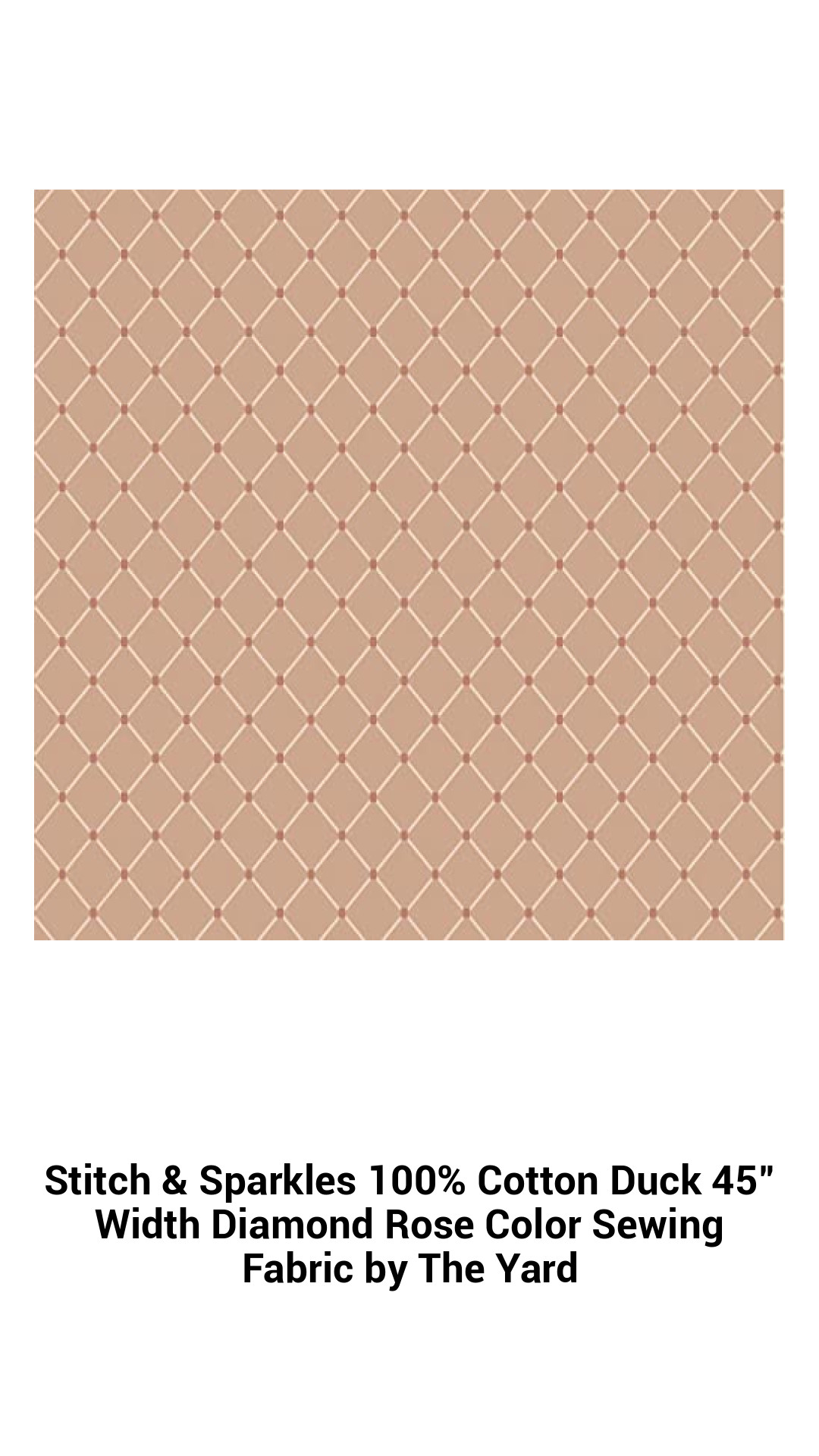 Luxurious Diamond Rose 100% Cotton Duck Fabric - Versatile 45" Wide Sewing Material for Quilting & Home Decor