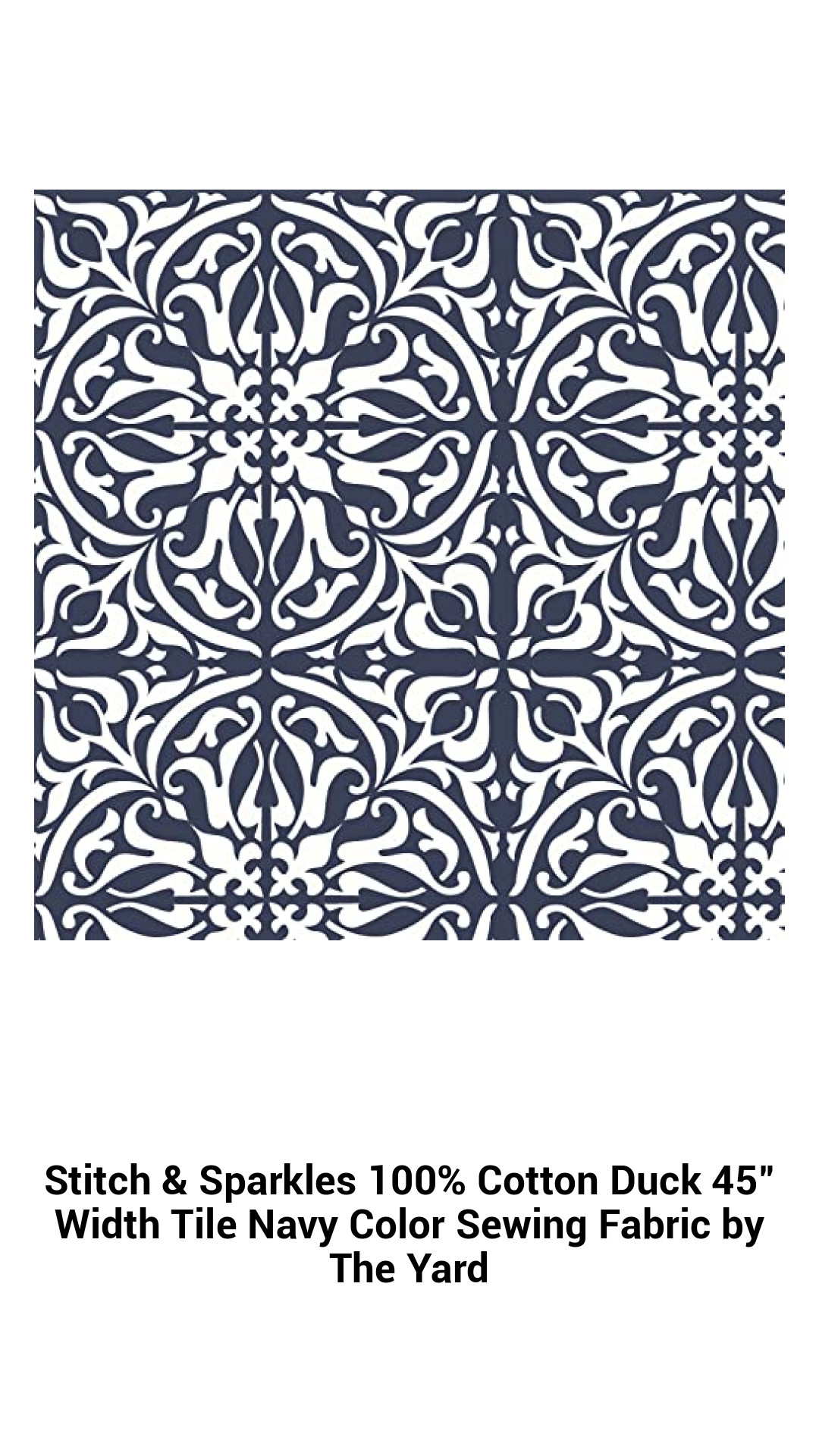 Stitch & Sparkles 100% Cotton Duck 45" Width Tile Navy Color Sewing Fabric by The Yard Stitch & Sparkles 100% Cotton Duck 45" Width Tile Navy Color Sewing Fabric by The Yard