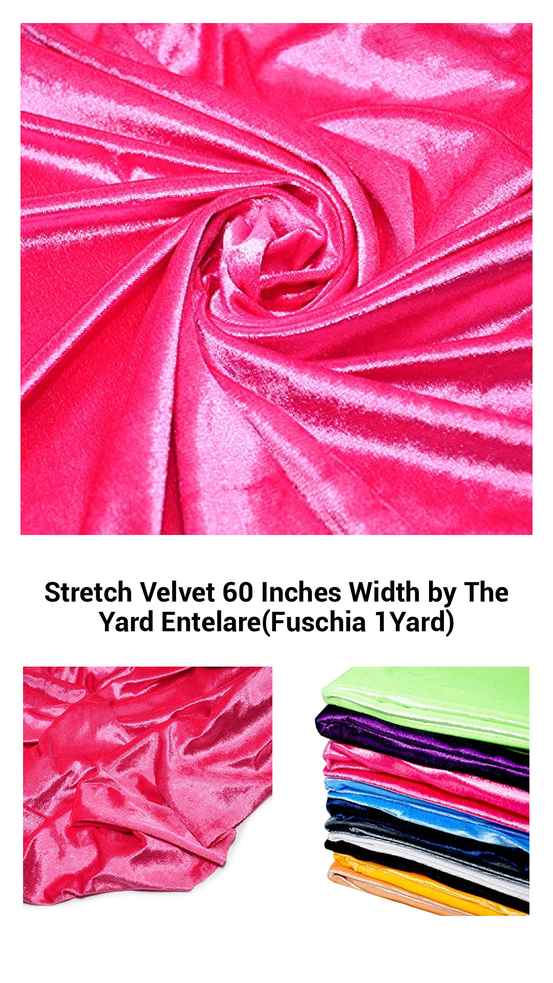 Luxurious Fuschia Stretch Velvet Fabric - 60 Inches Wide, Sold by the Yard for Crafting and Fashion