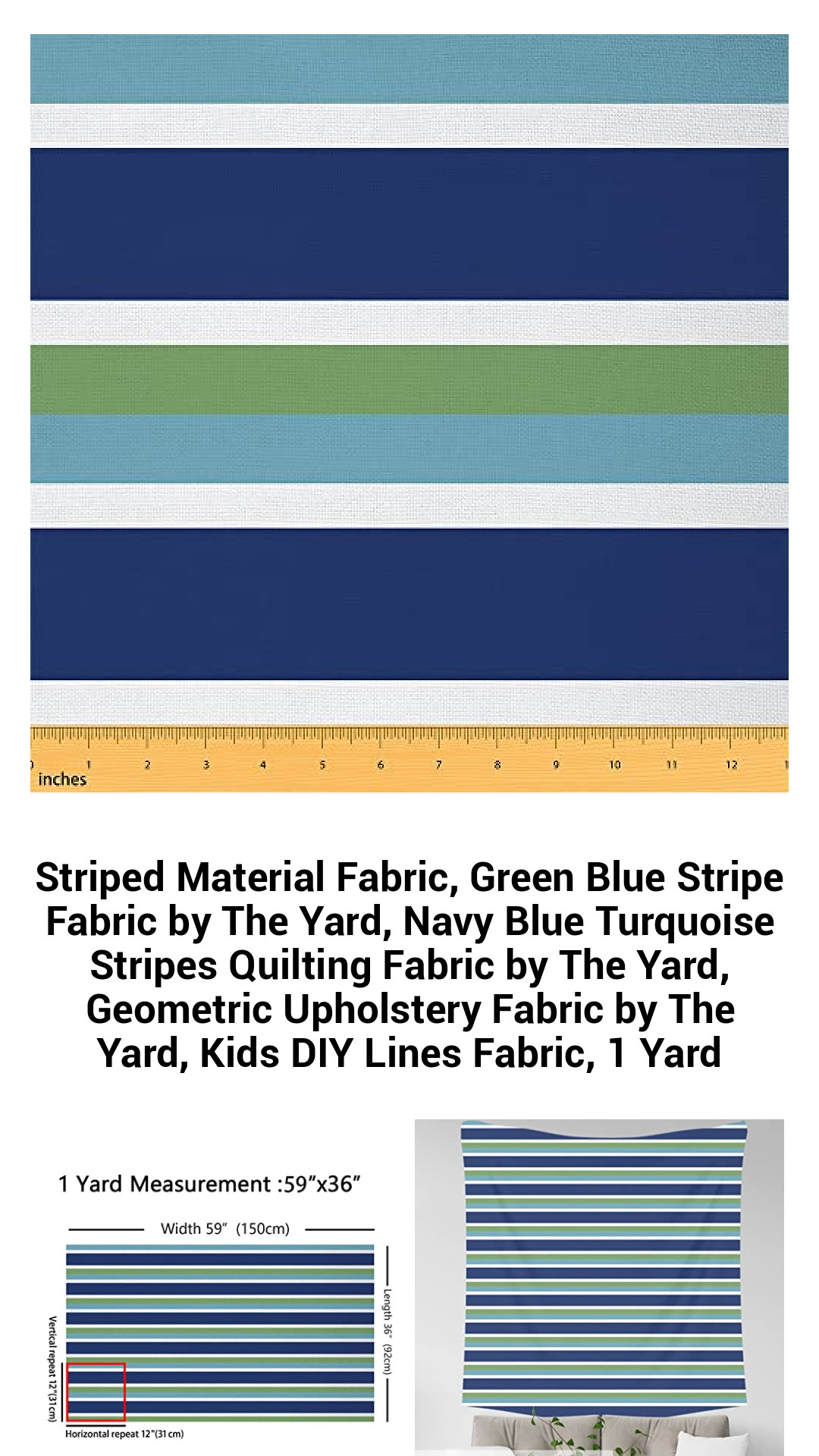 Striped Material Fabric, Green Blue Stripe Fabric by The Yard, Navy Blue Turquoise Stripes Quilting Fabric by The Yard, Geometric Upholstery Fabric by The Yard, Kids DIY Lines Fabric, 1 Yard Striped Material Fabric, Green Blue Stripe Fabric by The Yard, Navy Blue Turquoise Stripes Quilting Fabric by The Yard, Geometric Upholstery Fabric by The Yard, Kids DIY Lines Fabric, 1 Yard