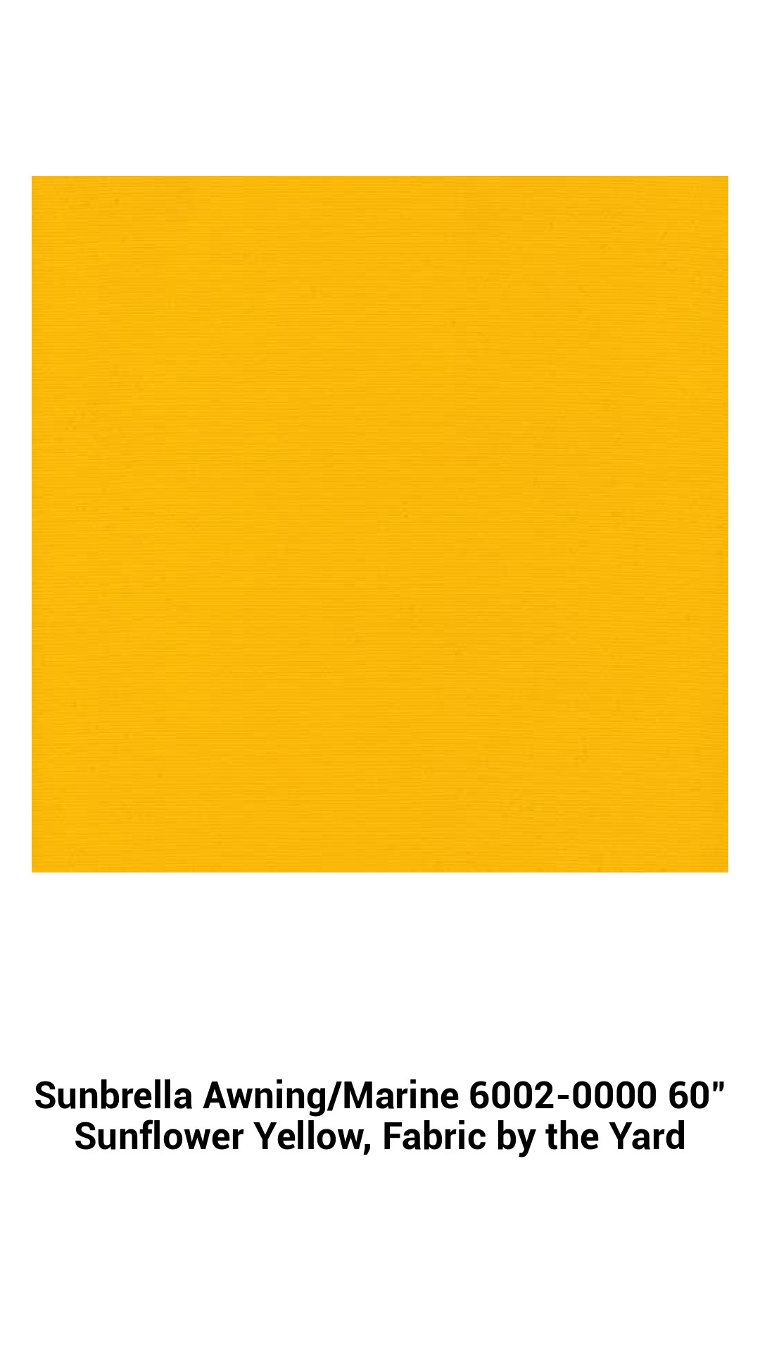 Premium Sunbrella Outdoor Fabric 60" Sunflower Yellow - Durable, UV & Water Resistant Awning Material by the Yard