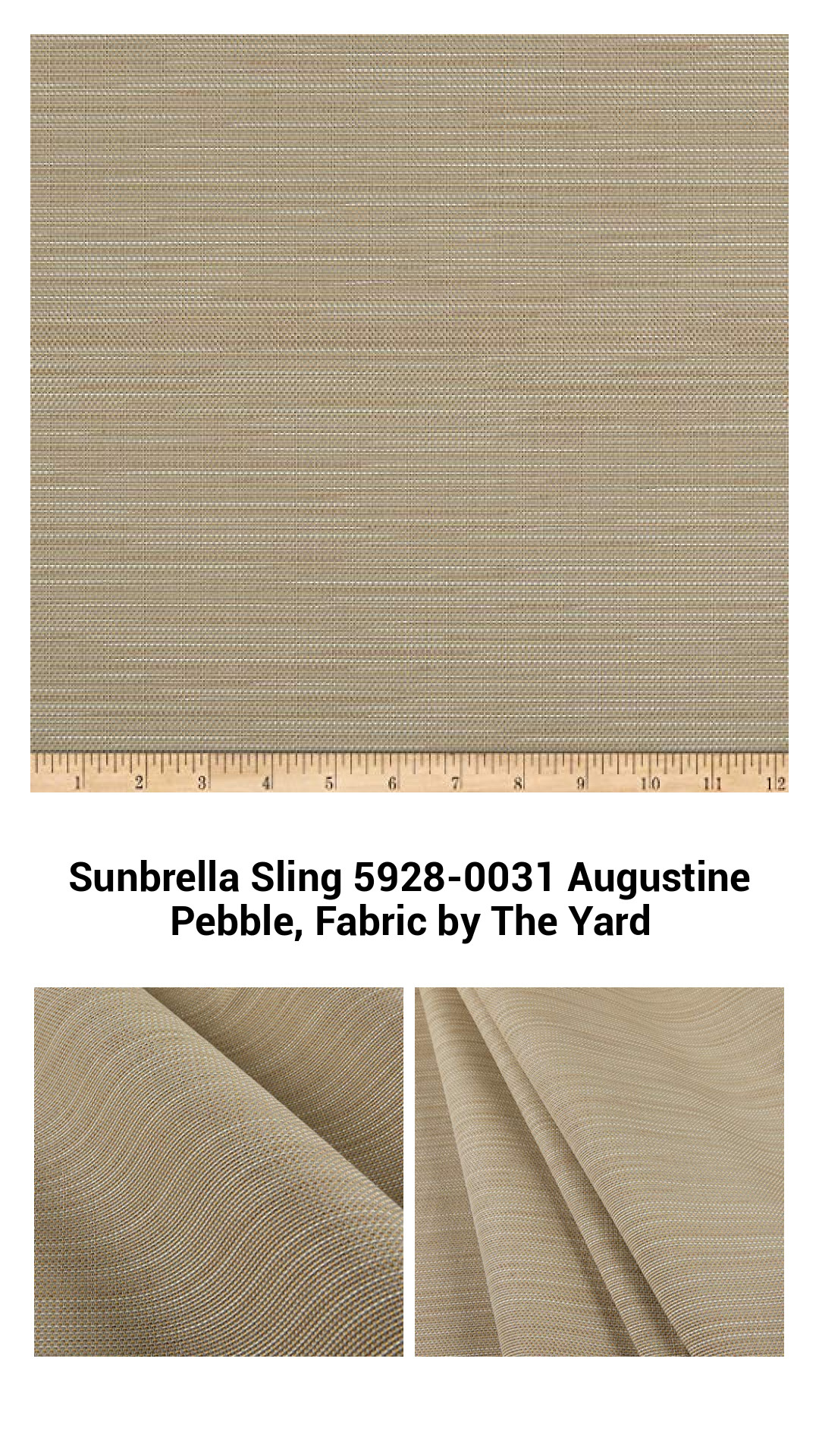 Premium Sunbrella Sling Fabric in Augustine Pebble - Luxurious Outdoor Upholstery Material by the Yard