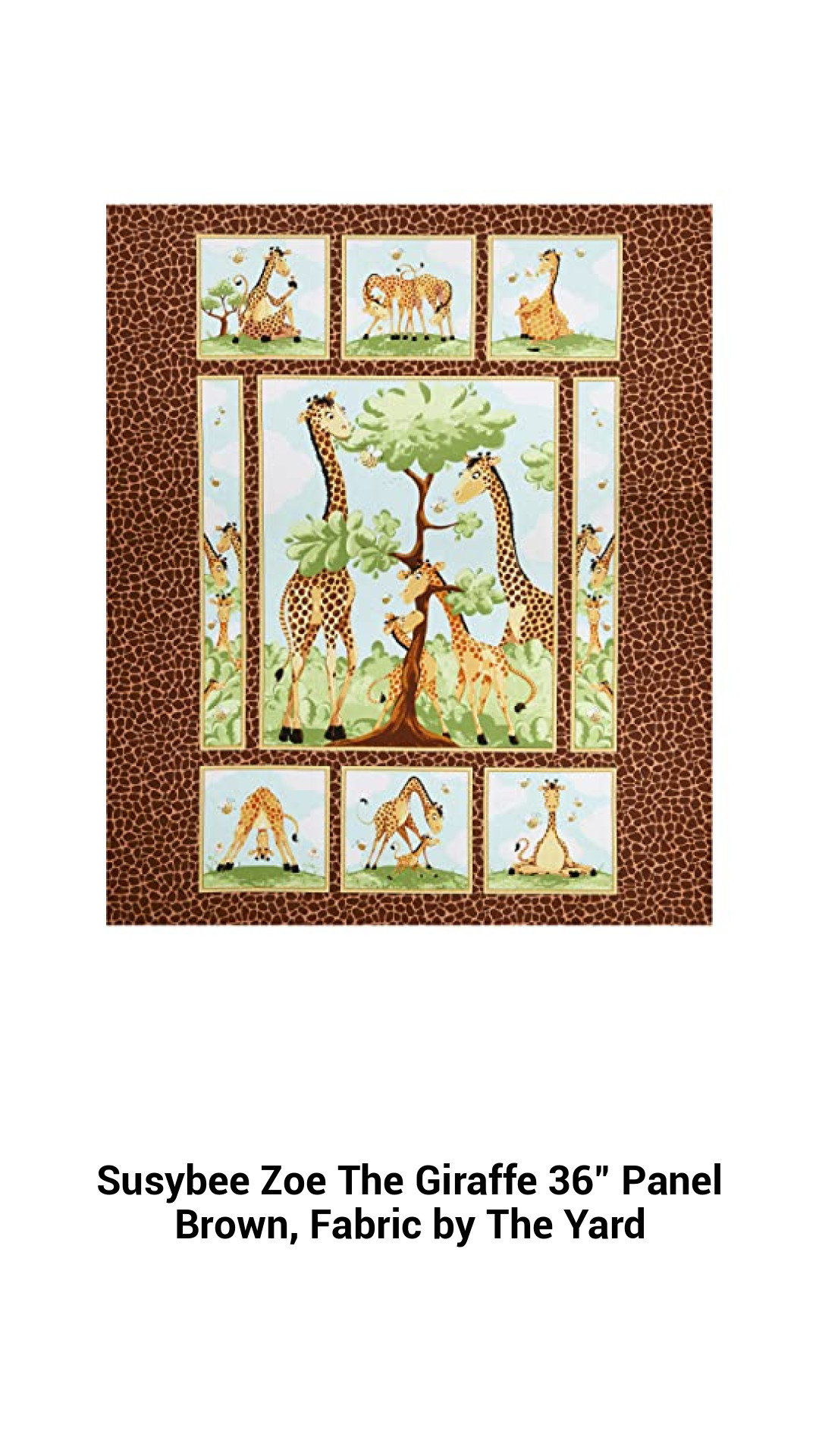 Soft and Versatile 36-Inch Zoe the Giraffe Fabric Panel – Perfect for Quilting and Crafting Projects