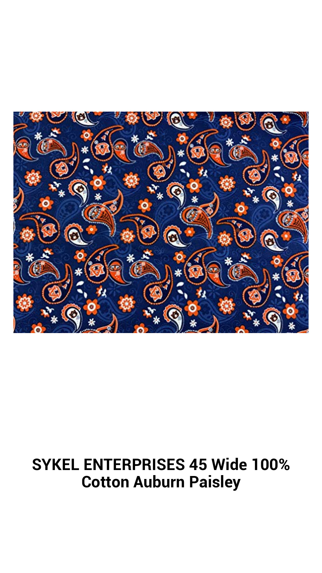 Luxurious Auburn Paisley Cotton Fabric - 45-Inch Wide Artisan Quality for Elegant Creations