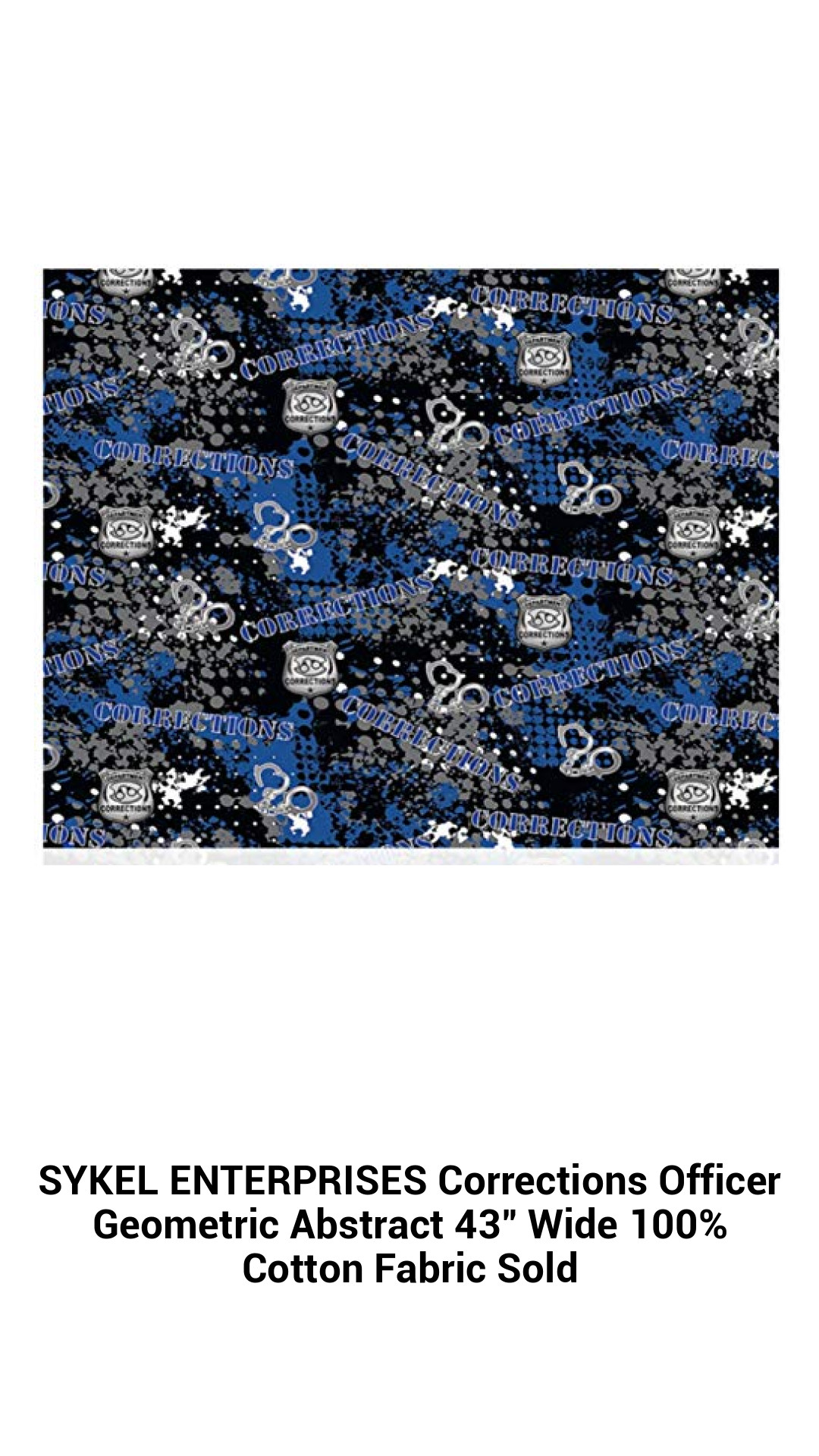 Corrections Officer Geometric Abstract 100% Cotton Fabric - 43" Wide Premium Quality Textile for Creative Projects
