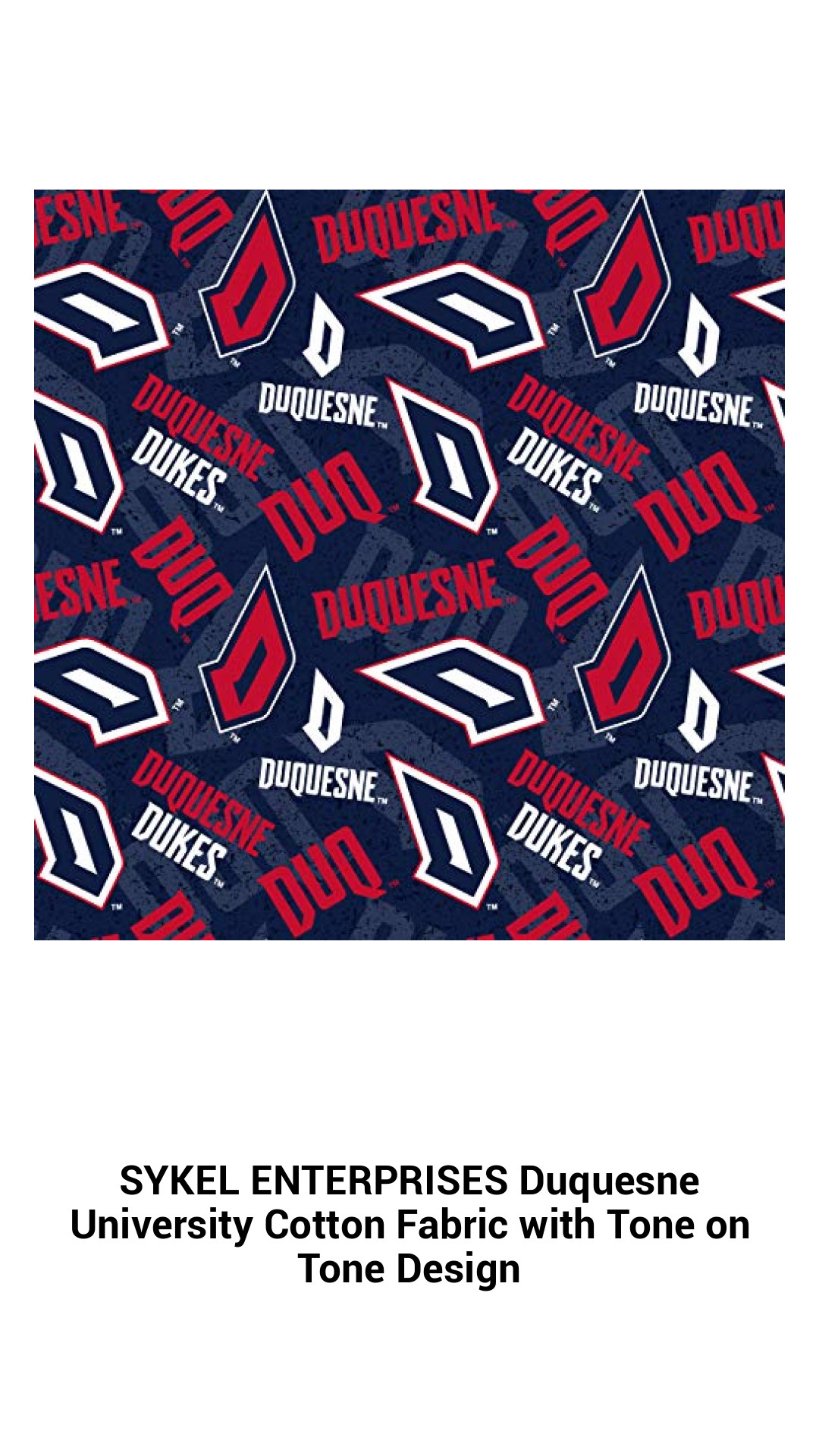 Duquesne University Cotton Fabric by SYKEL ENTERPRISES - Premium Tone on Tone Textile for Creative Projects