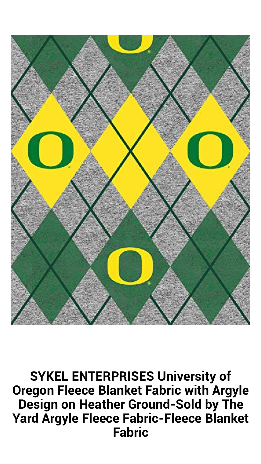 Cozy University of Oregon Argyle Fleece Blanket Fabric - Luxurious Softness for Crafts and Comfort, Sold by the Yard