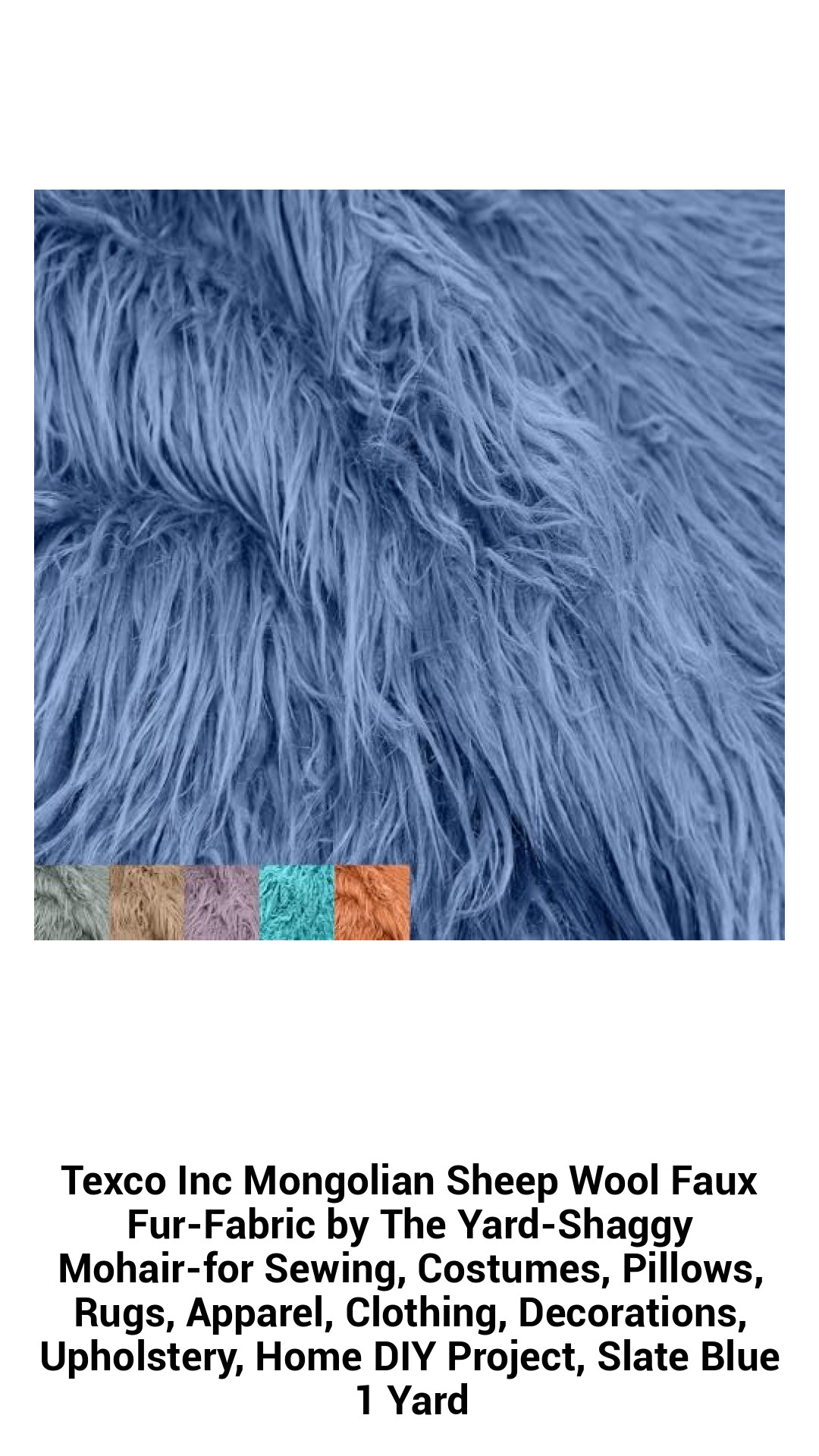 Texco Inc Mongolian Sheep Wool Faux Fur-Fabric by The Yard-Shaggy Mohair-for Sewing, Costumes, Pillows, Rugs, Apparel, Clothing, Decorations, Upholstery, Home DIY Project, Slate Blue 1 Yard Texco Inc Mongolian Sheep Wool Faux Fur-Fabric by The Yard-Shaggy Mohair-for Sewing, Costumes, Pillows, Rugs, Apparel, Clothing, Decorations, Upholstery, Home DIY Project, Slate Blue 1 Yard