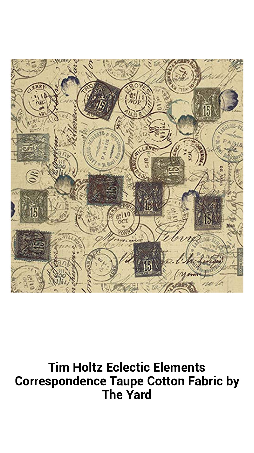 Tim Holtz Eclectic Elements Taupe Cotton Fabric - Versatile and Stylish for All Your Creative Projects by the Yard