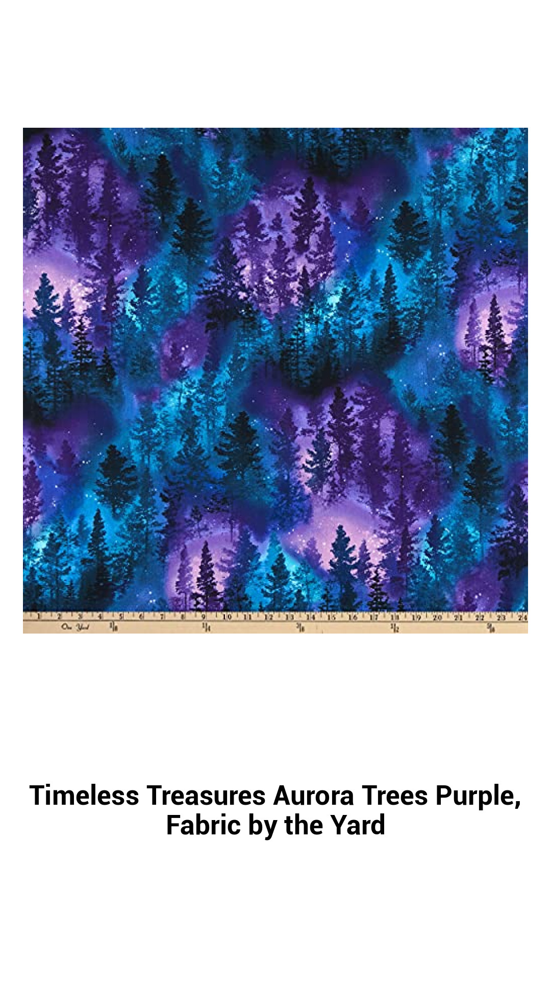 Enchanting Aurora Trees Purple Fabric – Versatile Cotton by the Yard for Quilting, Crafts, and Home Decor