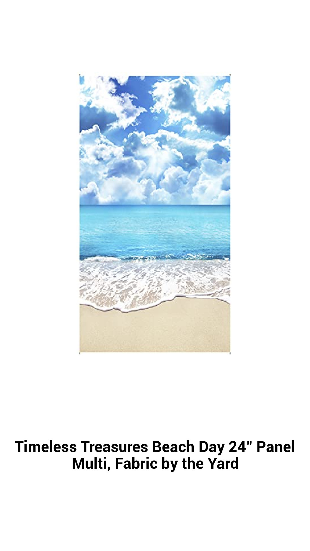 Coastal Serenity 24" Beach Day Fabric Panel - Versatile and Soft Quilting Material by the Yard