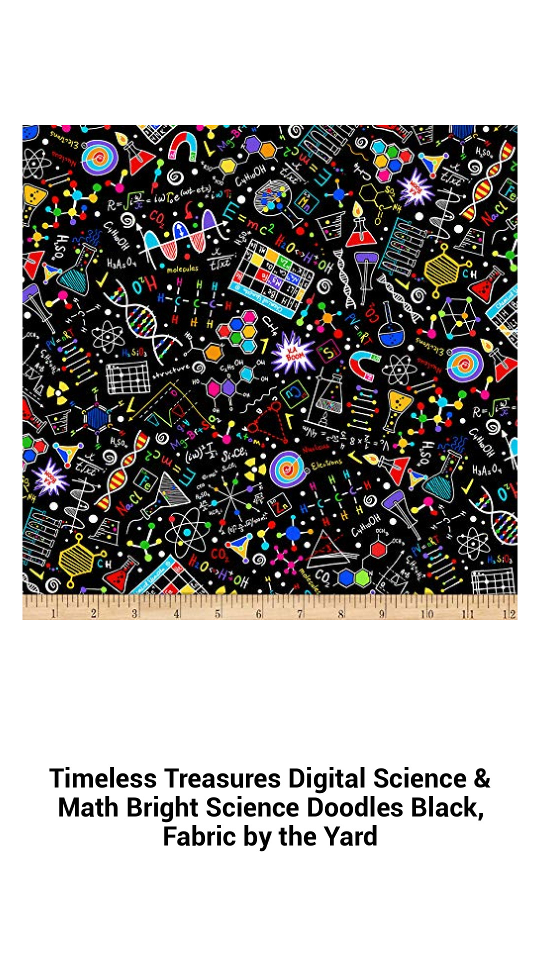 Vibrant Science & Math Doodles Cotton Fabric for Creative Projects - Perfect for Quilting and Crafts by Timeless Treasures