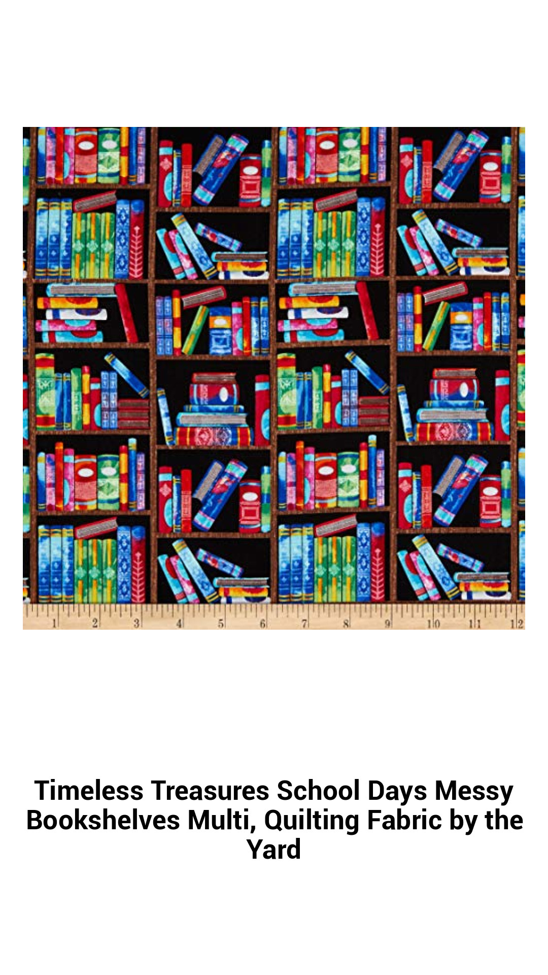 Vibrant School Days Messy Bookshelves Quilting Fabric by the Yard – Perfect for Creative Projects