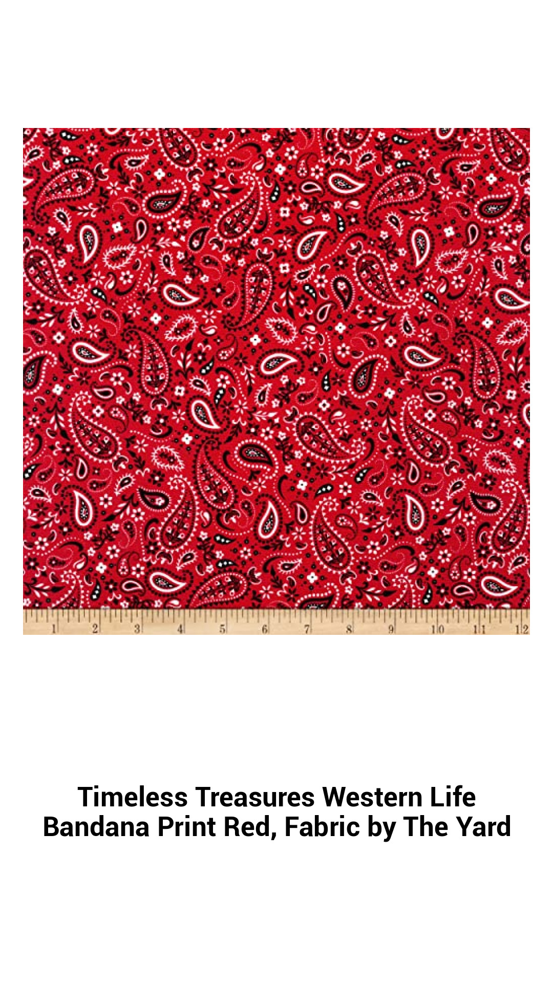 Vibrant Red Bandana Print Cotton Fabric for Creative Quilting and Crafting - Timeless Treasures Western Life Collection