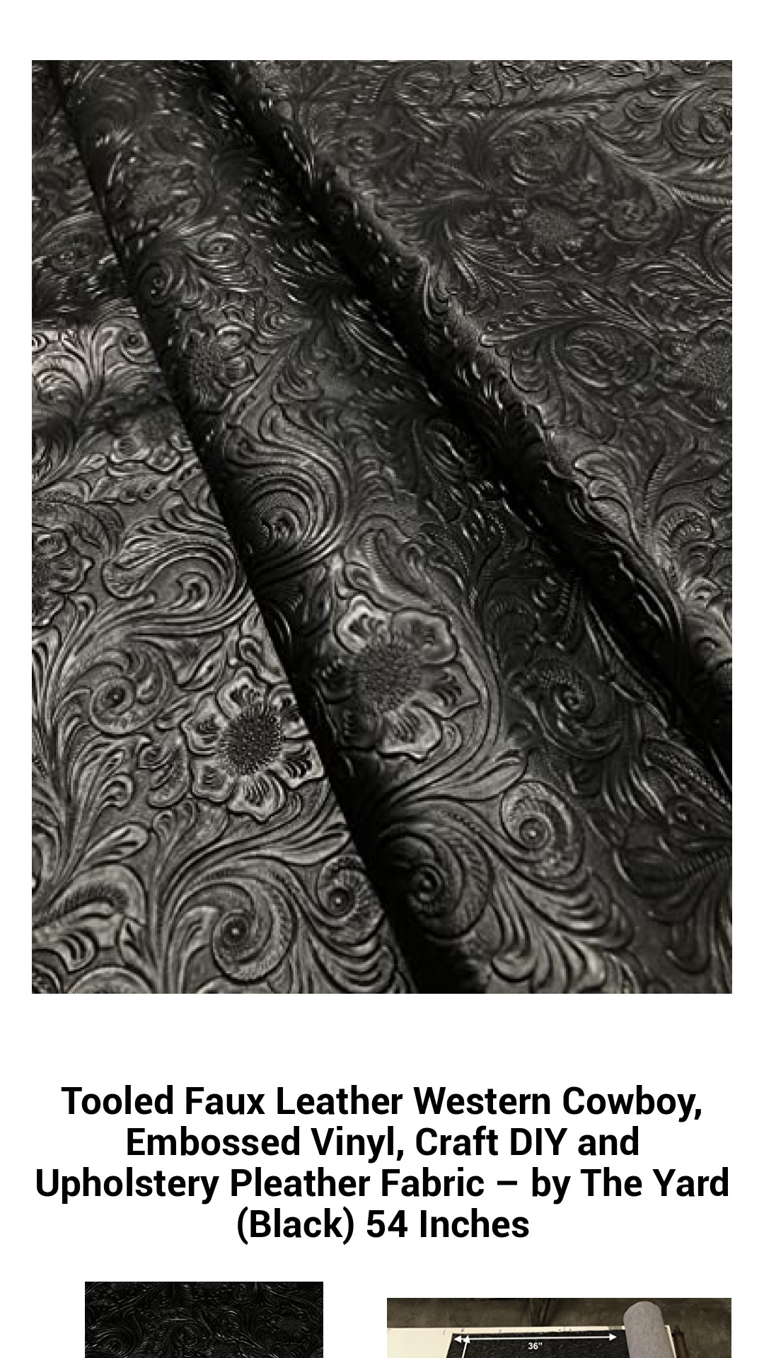 Tooled Faux Leather Western Cowboy, Embossed Vinyl, Craft DIY and Upholstery Pleather Fabric – by The Yard (Black) 54 Inches Tooled Faux Leather Western Cowboy, Embossed Vinyl, Craft DIY and Upholstery Pleather Fabric – by The Yard (Black) 54 Inches