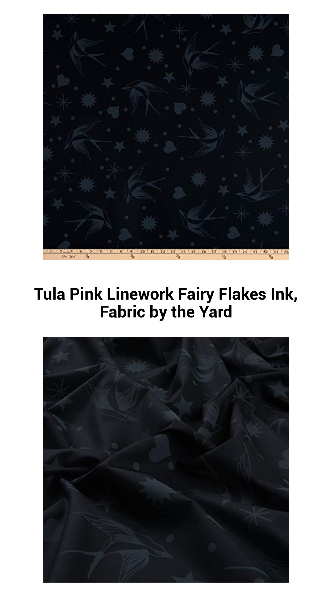 Tula Pink Linework Fairy Flakes Ink, Fabric by the Yard Tula Pink Linework Fairy Flakes Ink, Fabric by the Yard