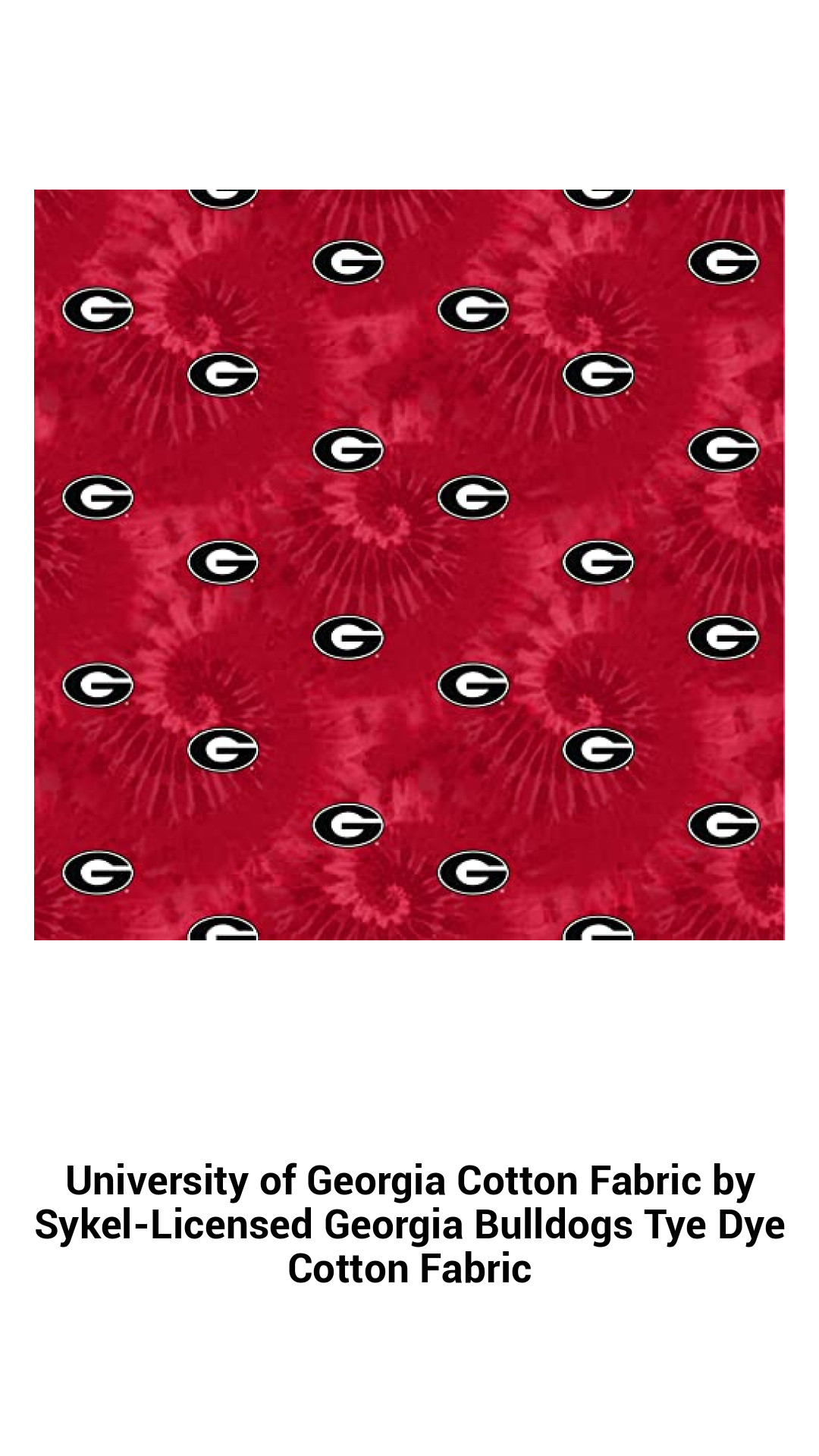 Vibrant University of Georgia Tye Dye Cotton Fabric - Officially Licensed Georgia Bulldogs Fabric for Creative Projects