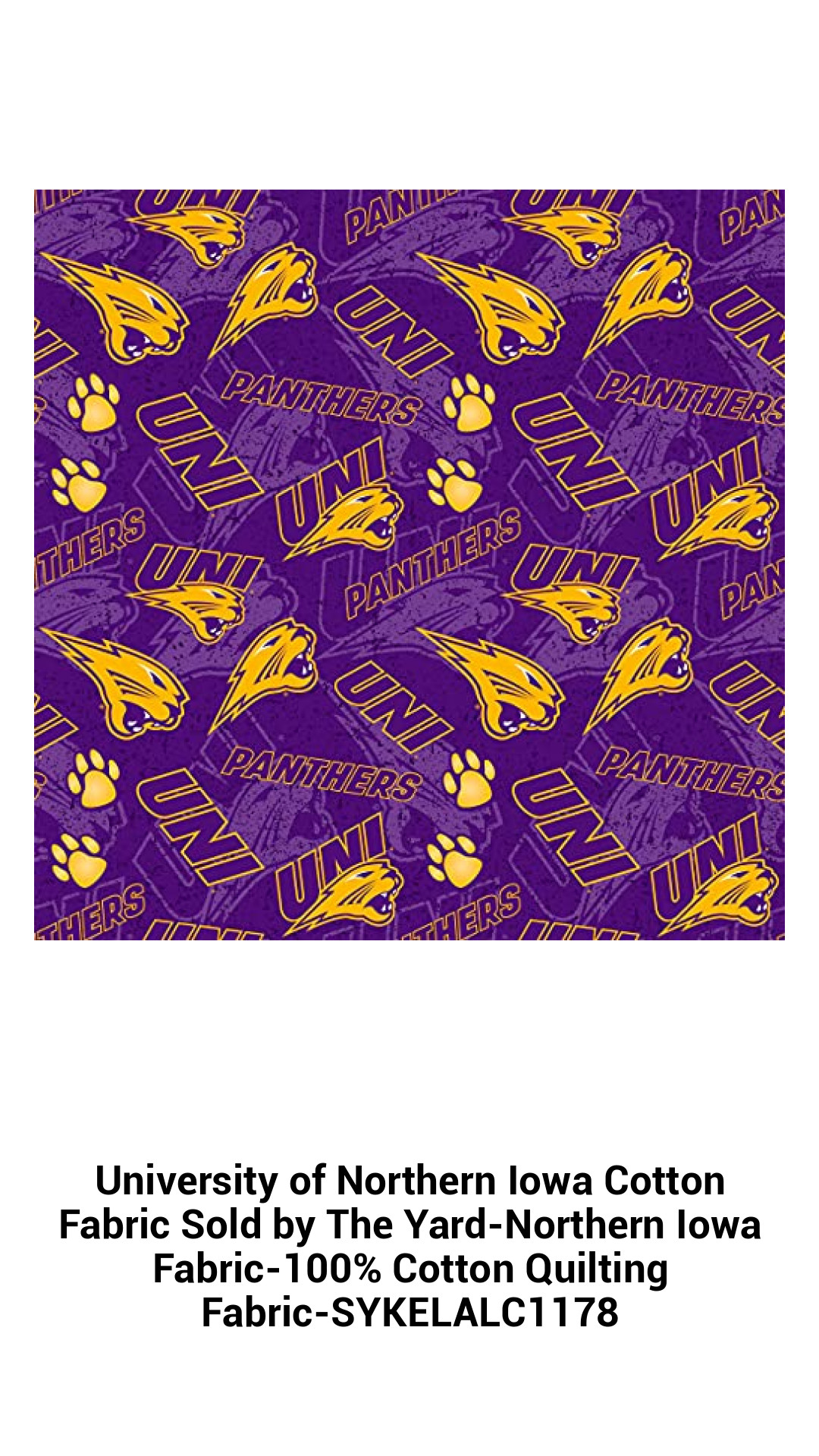 Premium University of Northern Iowa Cotton Fabric by the Yard – Officially Licensed Quilting Material – 100% Cotton, 43 Inches Wide for Crafting and DIY Projects
