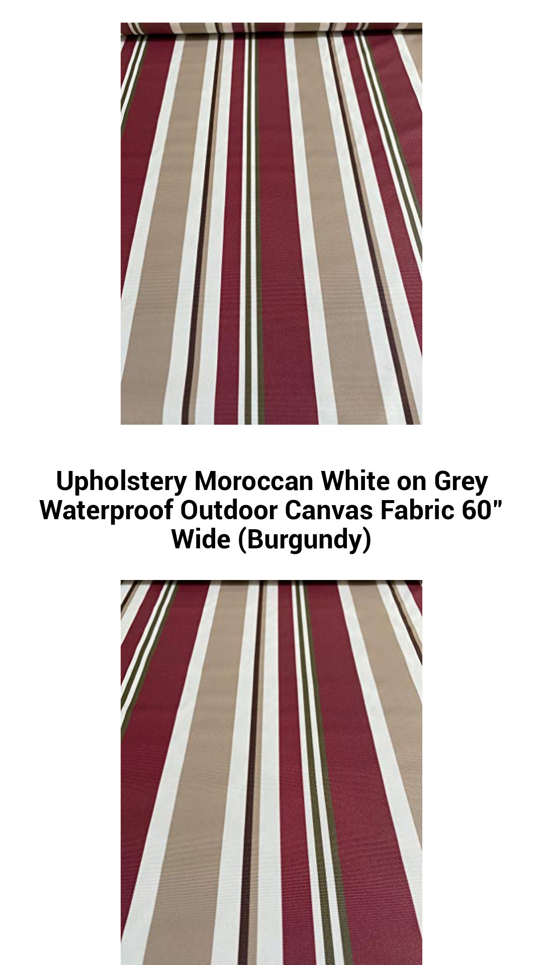 Premium Moroccan White on Grey Waterproof Outdoor Canvas Fabric - 60" Wide Versatile Upholstery Solution