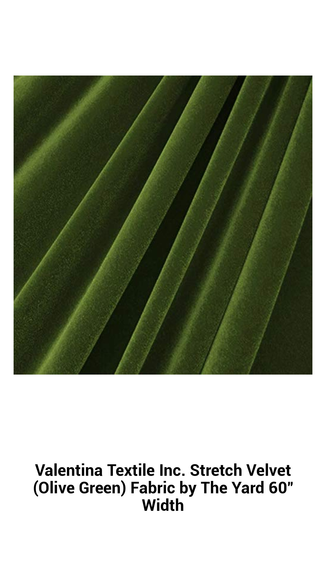 Luxurious Olive Green Stretch Velvet Fabric by the Yard - 60" Wide, Perfect for Fashion and Decor Projects