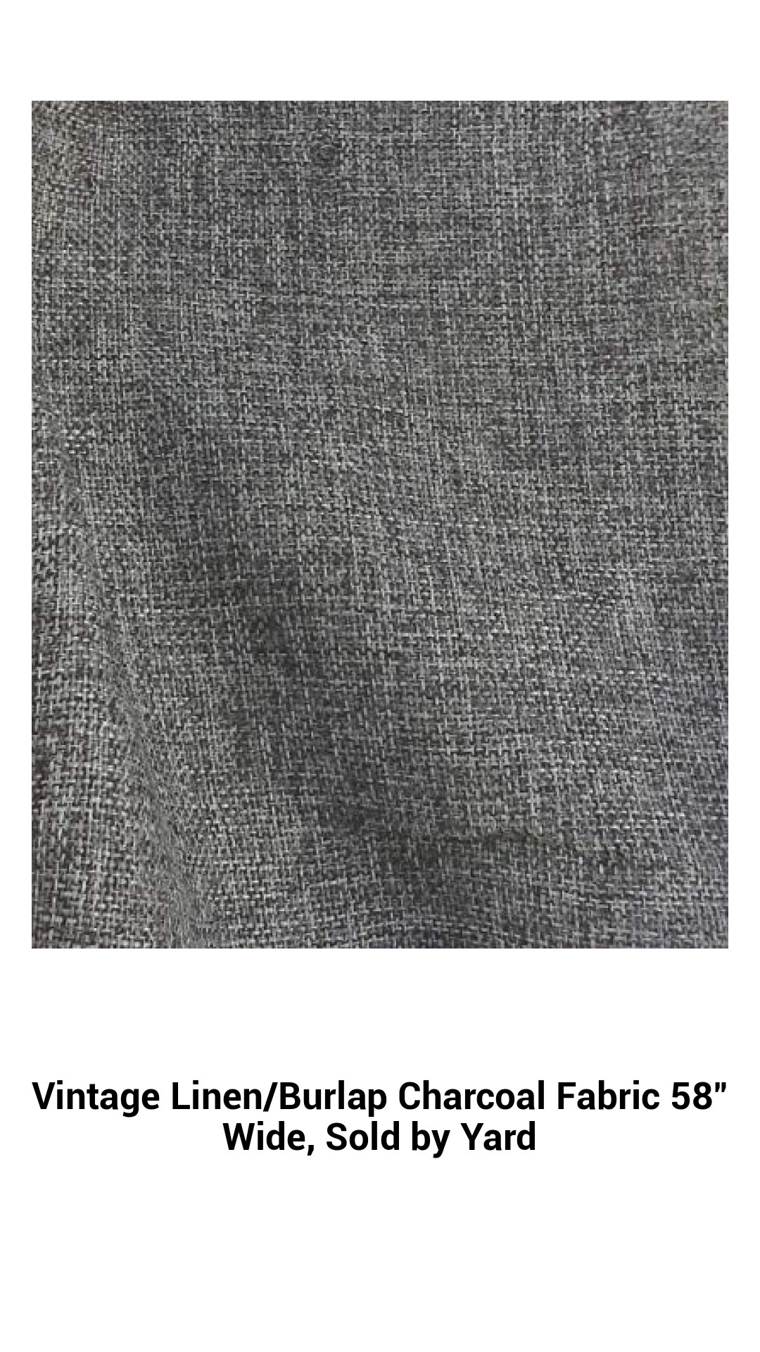 Rustic Charcoal Polyester Burlap Fabric - 58" Wide, Sold by the Yard for Home Décor and Crafting