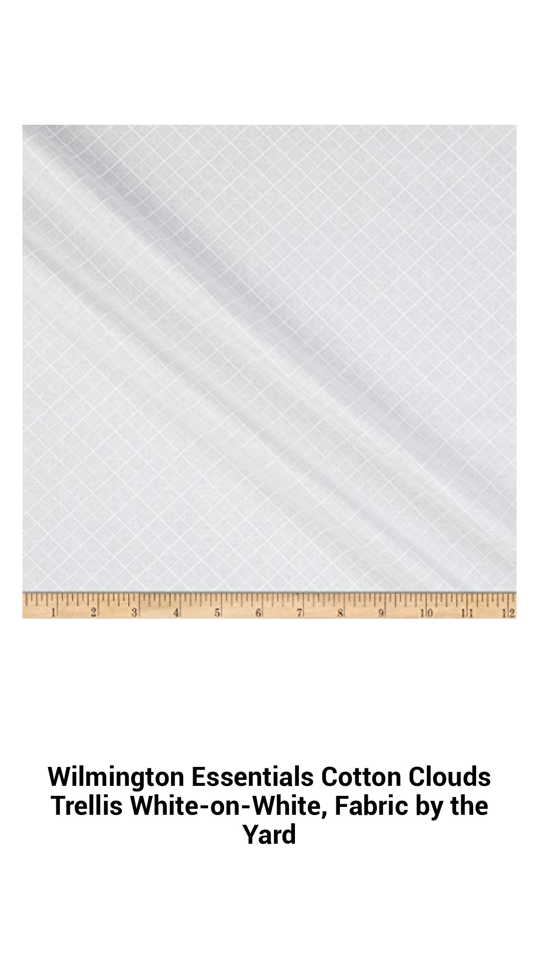 Premium Wilmington Essentials Cotton Clouds Trellis Fabric – White-on-White Print, Perfect for Quilting and Home Decor, Sold by the Yard
