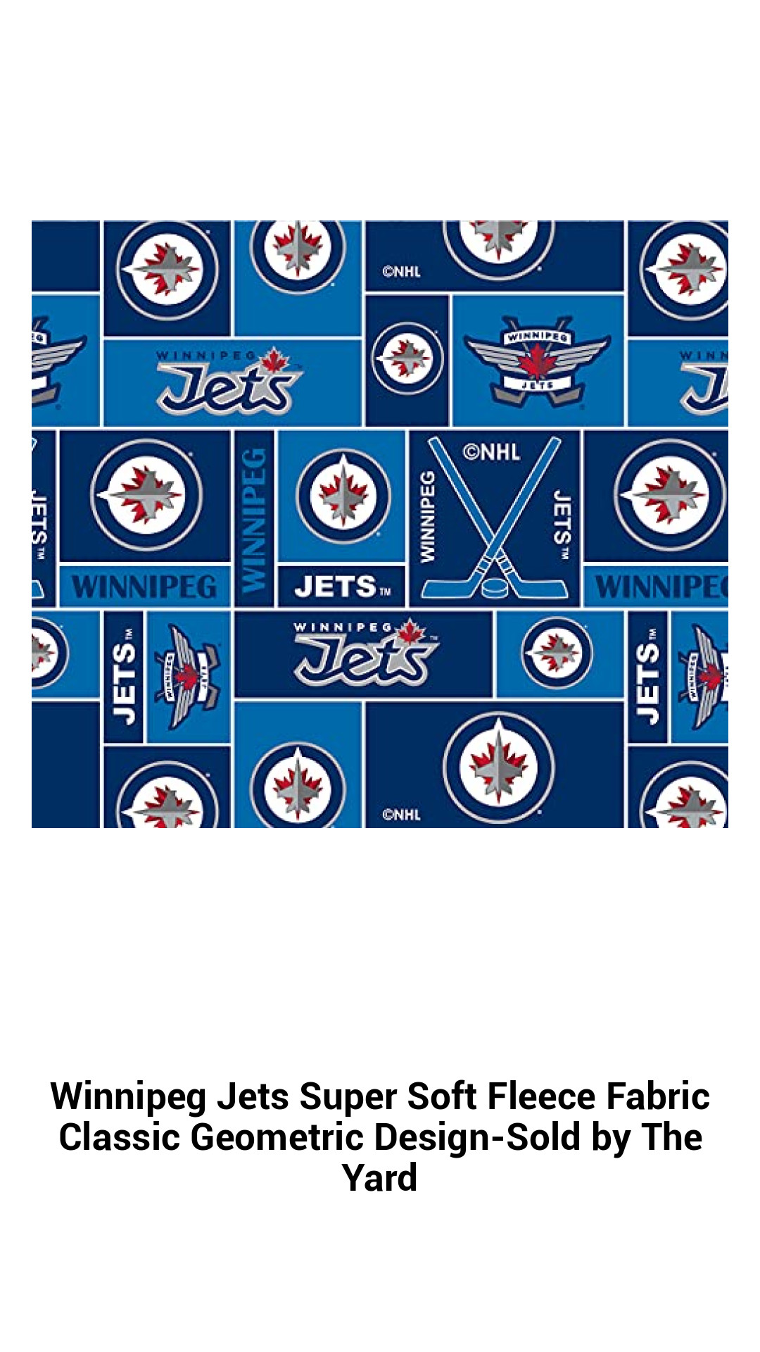 Premium Winnipeg Jets Super Soft Fleece Fabric – Cozy Geometric Design Sold by the Yard for Ultimate Comfort