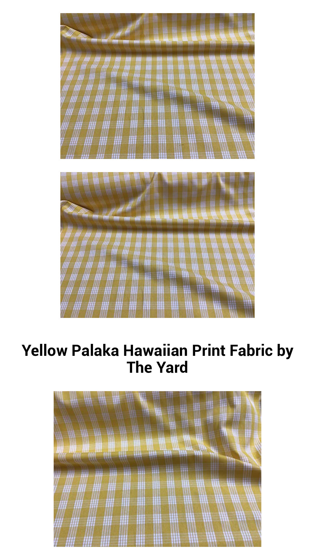 Vibrant Yellow Palaka Hawaiian Print Fabric - Luxurious Cotton Canvas by The Yard for Crafting and Fashion
