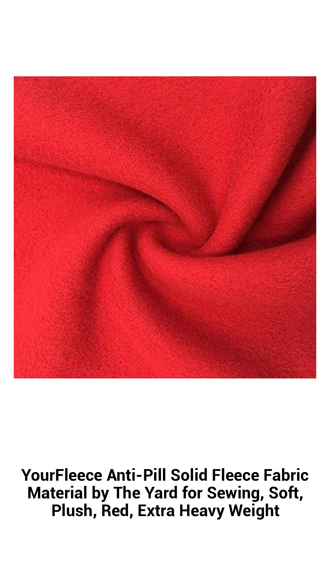 YourFleece Anti-Pill Solid Fleece Fabric Material by The Yard for Sewing, Soft, Plush, Red, Extra Heavy Weight YourFleece Anti-Pill Solid Fleece Fabric Material by The Yard for Sewing, Soft, Plush, Red, Extra Heavy Weight