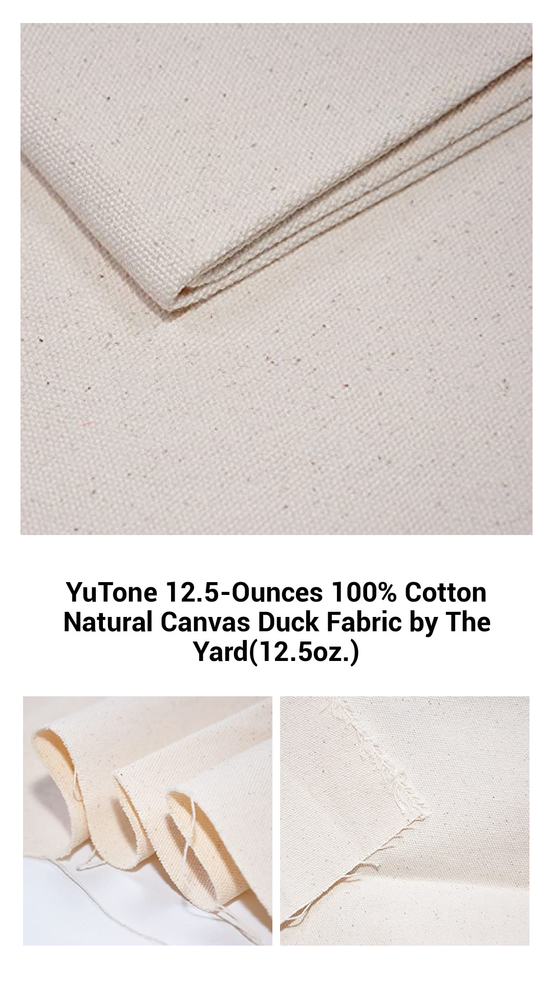 Premium 12.5 oz 100% Cotton Natural Canvas Duck Fabric – Versatile, Durable & Eco-Friendly Material by the Yard