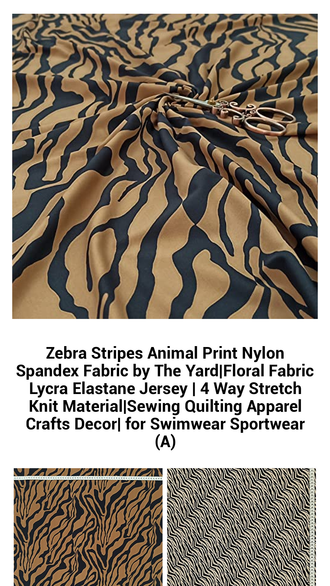 Premium Zebra Stripes 4-Way Stretch Nylon Spandex Fabric for Apparel & Crafts – Versatile Floral Lycra Jersey by the Yard