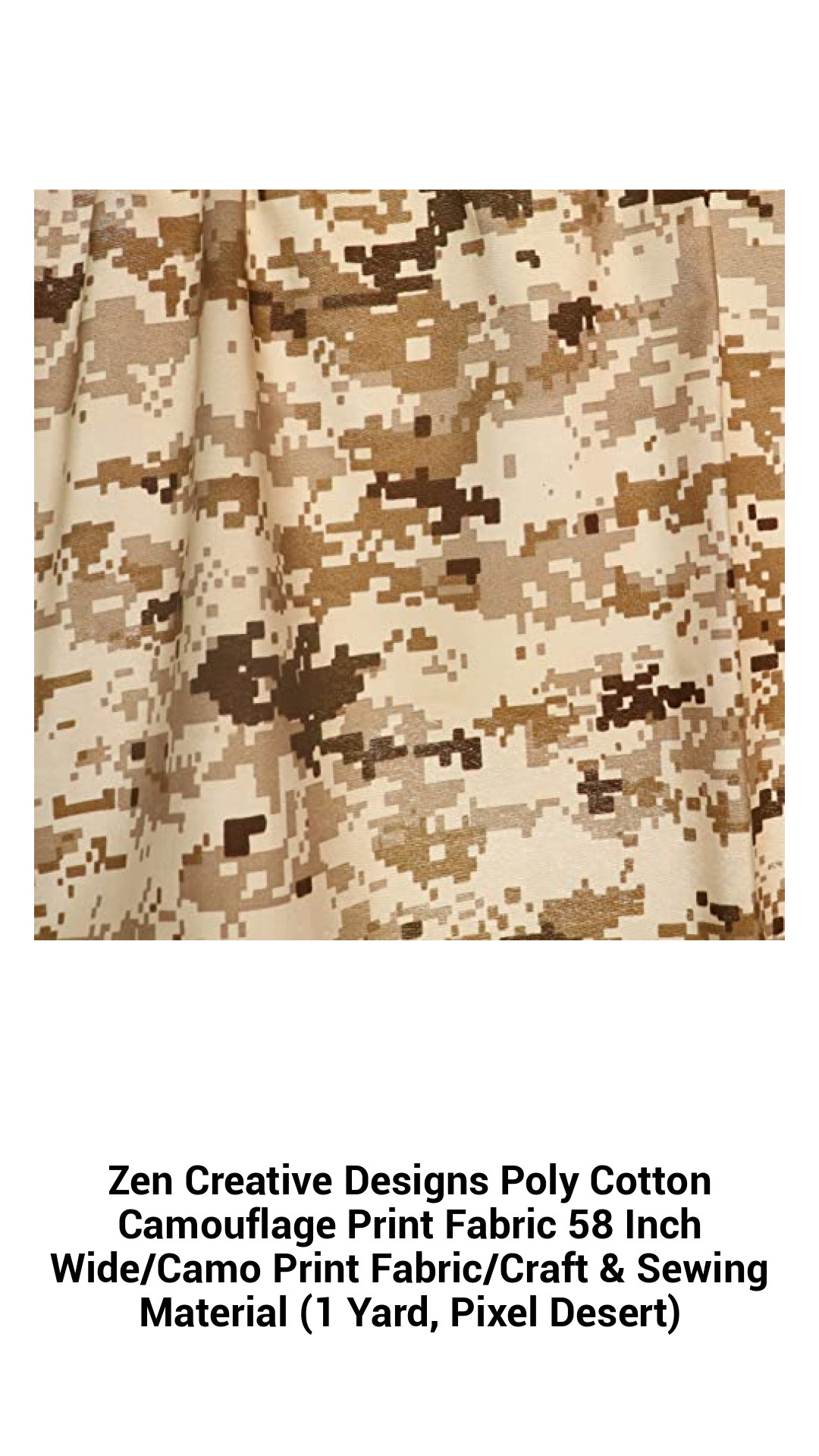 Versatile Pixel Desert Camo Fabric - 58 Inch Wide Poly Cotton Craft Material for Sewing Projects