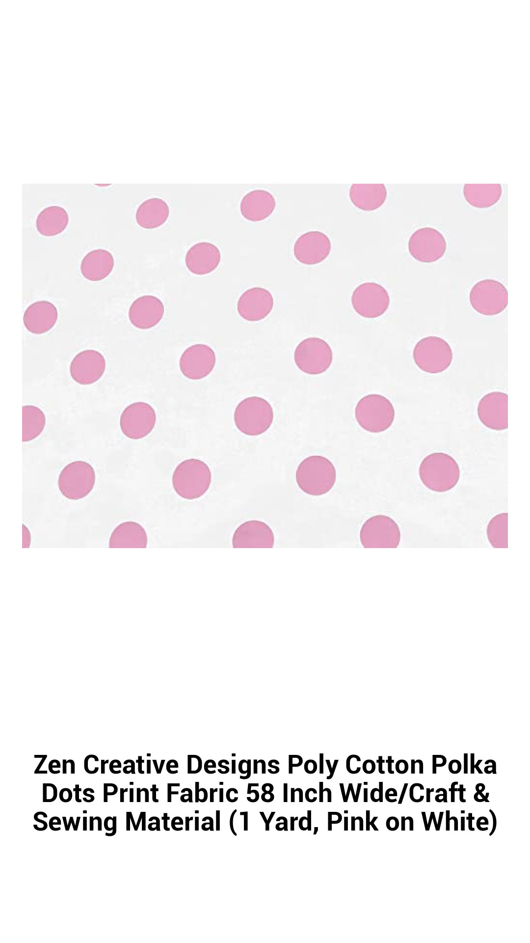 Vibrant Pink Polka Dot Poly Cotton Fabric - 58 Inch Craft & Sewing Material (1 Yard) for Unique Creations